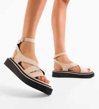 Sandale dama Greten Bej imagine