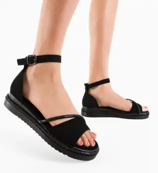 Sandale dama Haarlem Negre imagine