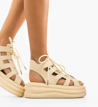 Sandale dama Hartle Bej imagine