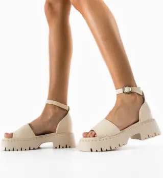 Sandale dama Helle Bej imagine