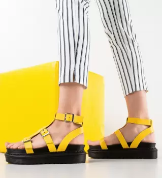 Sandale dama Jaylan Galbene imagine