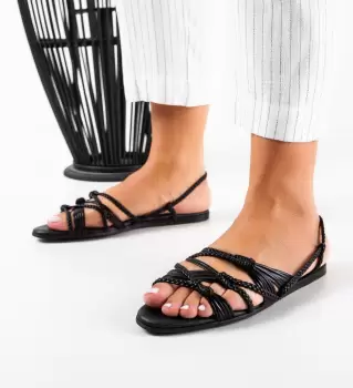 Sandale dama Jiko Negre imagine