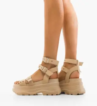 Sandale dama Kamizina Bej imagine