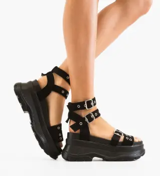 Sandale dama Kamizina Negre imagine