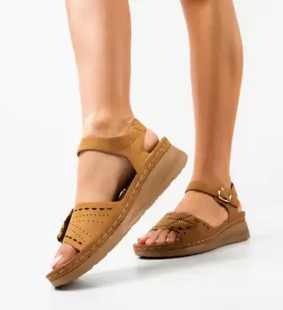 Sandale dama Ksenia Camel imagine