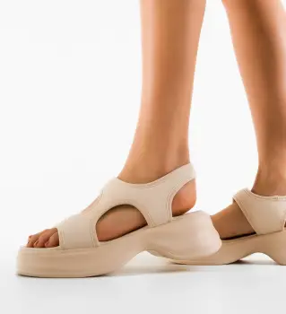 Sandale dama Ladaniva Bej imagine