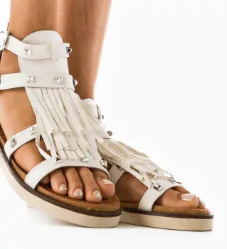 Sandale dama Lemona Albe imagine