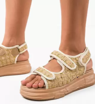 Sandale dama Ligaya Bej imagine