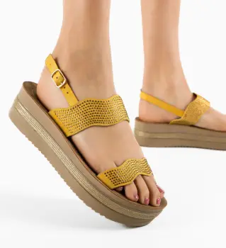 Sandale dama Lloris Galbene imagine