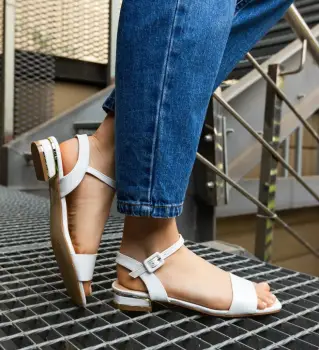 Sandale dama Luncama Albe imagine