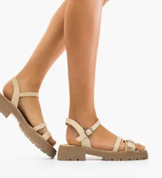 Sandale dama Mavy Bej 2 imagine