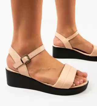 Sandale dama Meeko Bej imagine