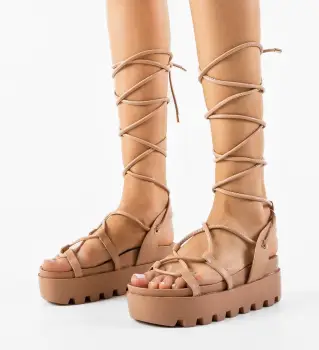 Sandale dama Nicoru Bej imagine