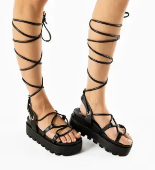 Sandale dama Nicoru Negre 2 imagine