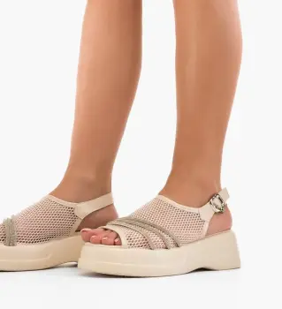 Sandale dama Paze Bej imagine