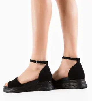 Sandale dama Pernik Negre imagine