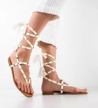 Sandale dama Precious Albe imagine