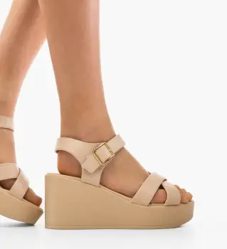 Sandale dama Pugh Bej imagine