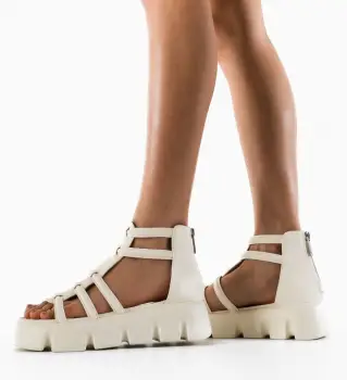 Sandale dama Rabat Albe imagine