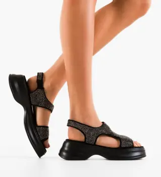 Sandale dama Rayna Negre 2 imagine