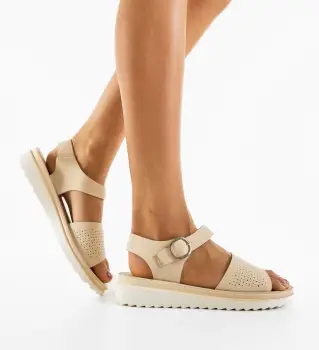 Sandale dama Regina Bej imagine