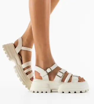 Sandale dama Rochan Albe imagine