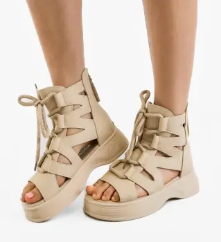 Sandale dama Romulus Bej imagine