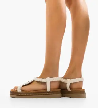 Sandale dama Ruletta Albe imagine