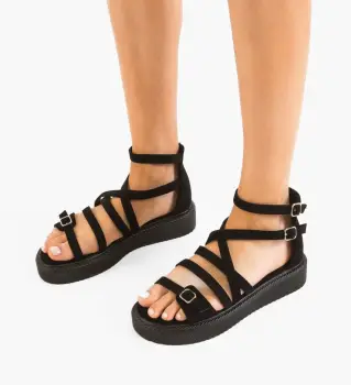 Sandale dama Sanabe Negre imagine