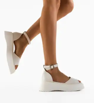 Sandale dama Scribe Albe imagine