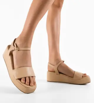 Sandale dama Sefyn Bej 2 imagine