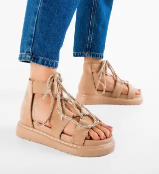 Sandale dama Sharm Bej imagine