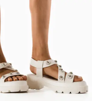 Sandale dama Spotor Albe imagine