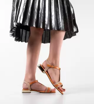 Sandale dama Suman Bej imagine