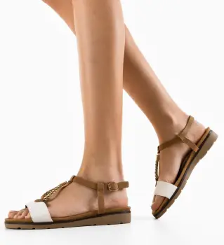 Sandale dama Surind Albe imagine