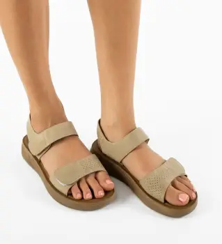 Sandale dama Temple Bej imagine