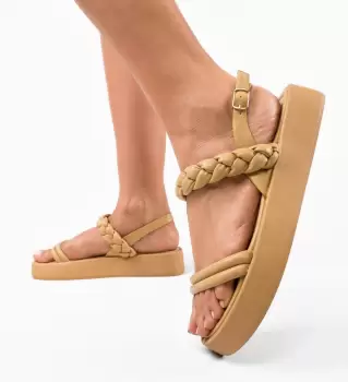 Sandale dama Terrazas Camel imagine