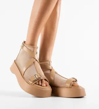 Sandale dama Tomila Bej imagine