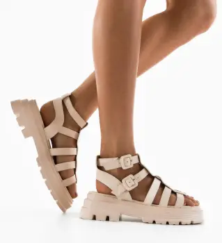 Sandale dama Valletta Bej imagine