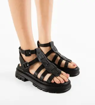 Sandale dama Valletta Negre imagine