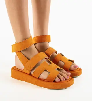 Sandale dama Vardan Portocalii imagine