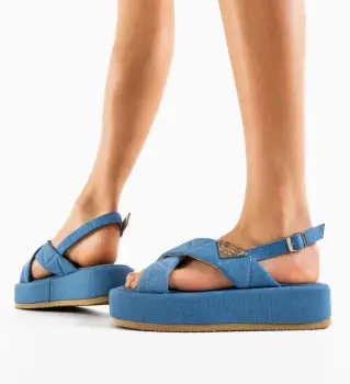 Sandale dama Ziggy Albastre 2 imagine