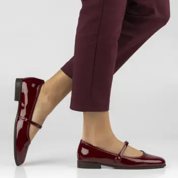 Balerini piele 7743 bordo imagine