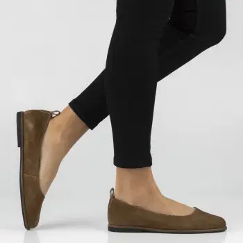 Balerini piele velur 7741 maro deschis imagine