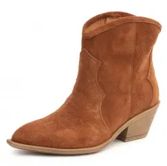 Botine piele 651 coniac imagine