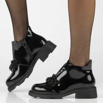 Botine piele naturala 6370 negru imagine