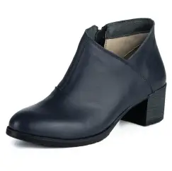 Botine piele naturala 641 bleumarin imagine
