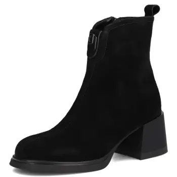Botine piele naturala 7225 negru imagine