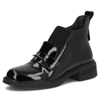 Botine piele naturala 7313 negru imagine