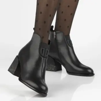 Botine piele naturala 7356 negru imagine